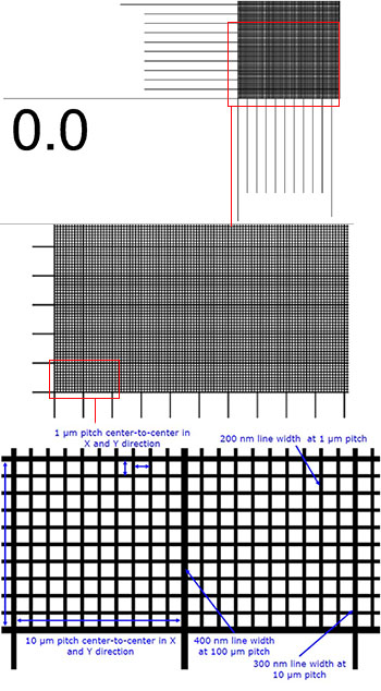 EM-Tec M-1 with 1µm pitch grid pattern for 100x to 10,000x magnification range